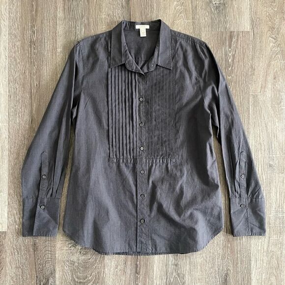 J.Crew Women’s Dark Charcoal Gray Button Up Blouse - Size: 8 - Picture 10 of 10